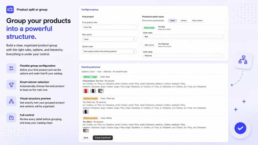 Group your products into a powerful structure