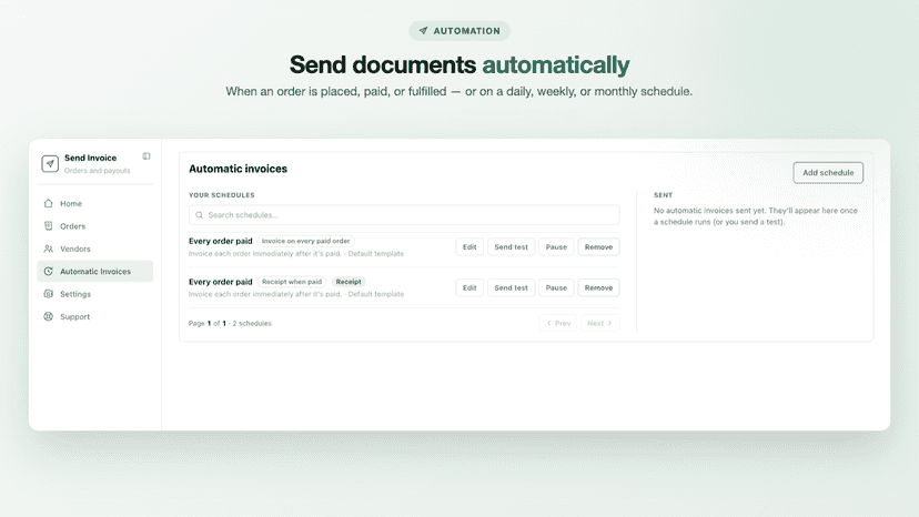 Send documents automatically