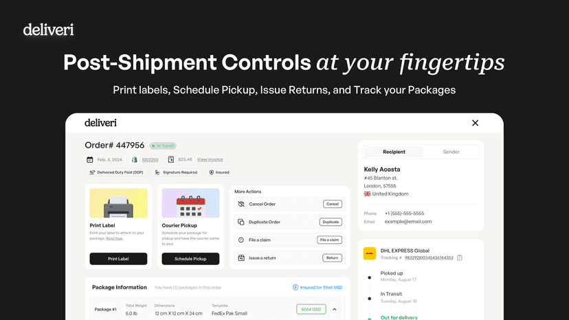 Track, return, and manage orders after shipment