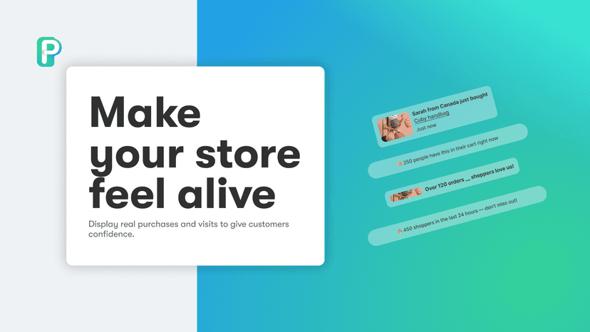 Proofly shows purchases, carts, and shoppers in real time