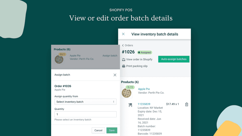 View or edit order batch details