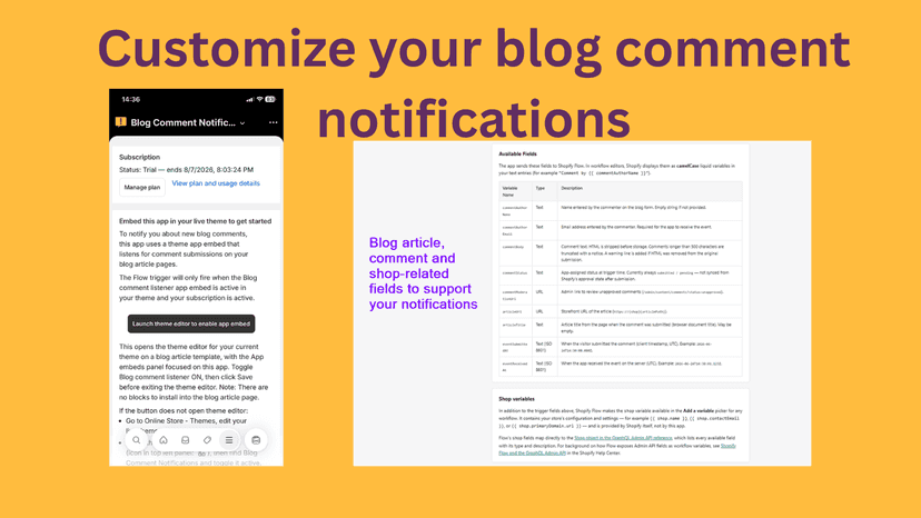 Customize your blog comment notifications with variable fields