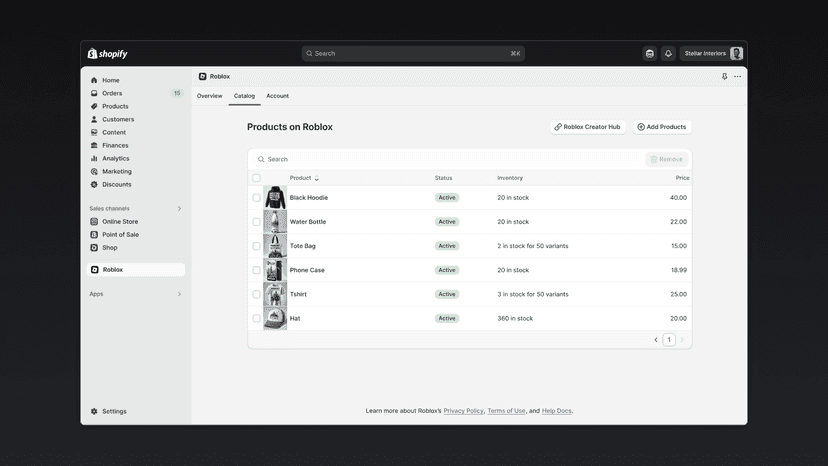 Catalog Selection