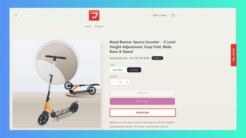 Embed Notify Me Button As A Block