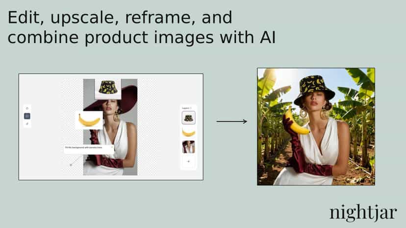 Edit, upscale, reframe, and combine product images with AI.