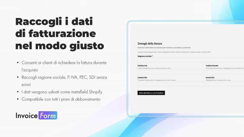 InvoiceForm raccolta dati cliente