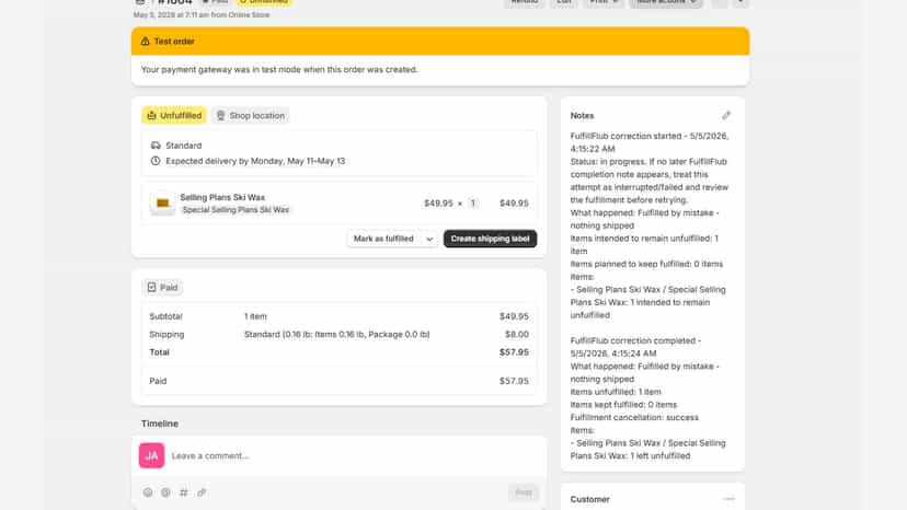 admin order page