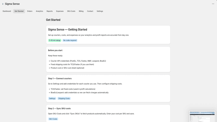 Getting started guide for connecting couriers and setting costs