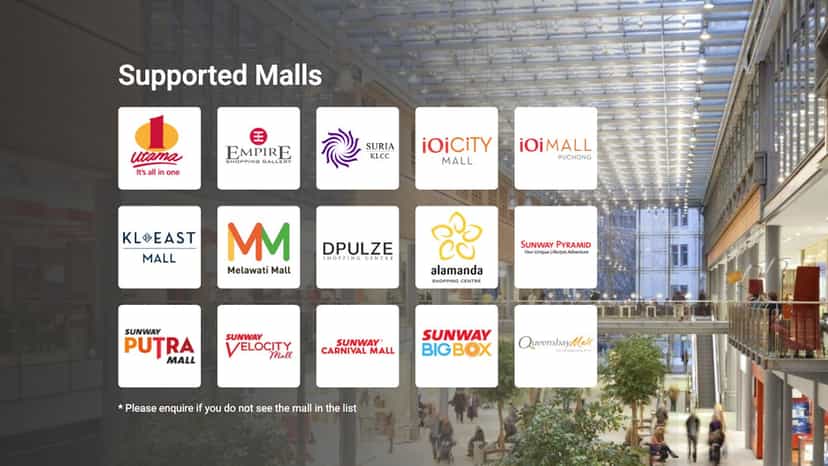 Some of the supported malls