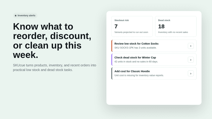 Inventory task workflow preview