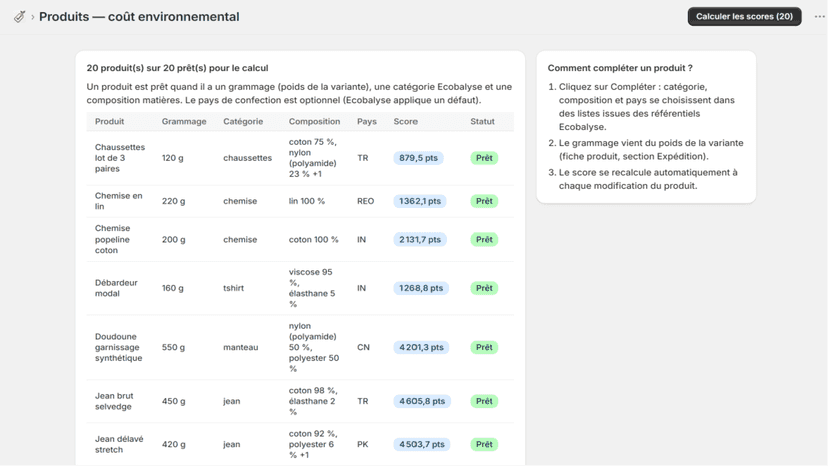 image de la gestion des produits sur l'app