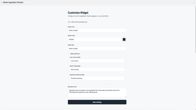 Customize button text, colors, and labels to match your brand