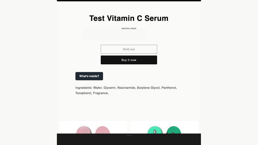 Show ingredient notes on product pages with one click