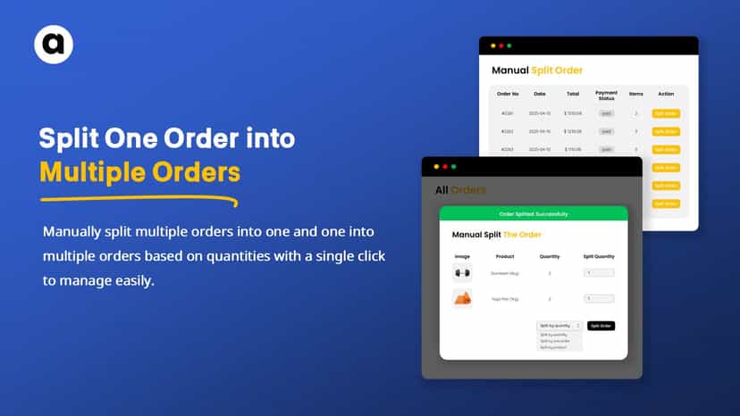 Shopify split orders into multiple orders