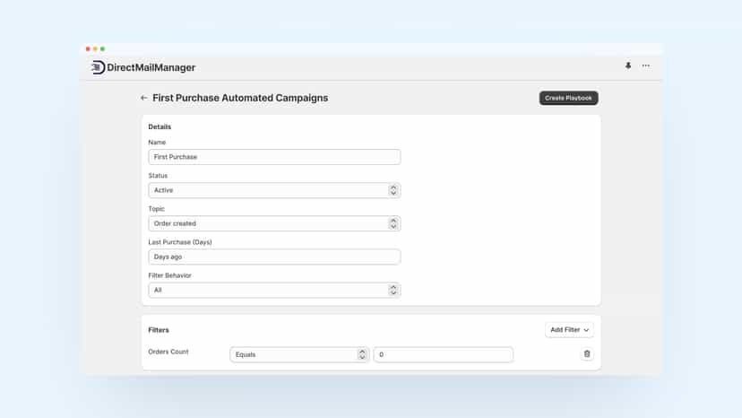 automated campaign creation page