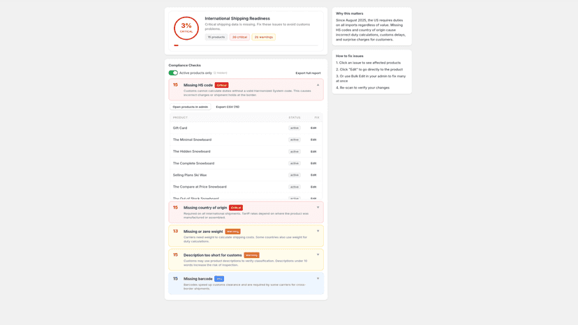 ShipReady dashboard