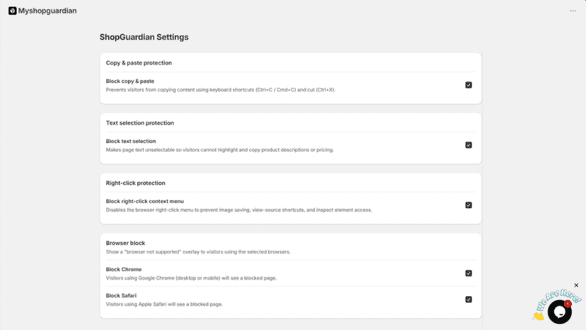 easy setting to start securing your store