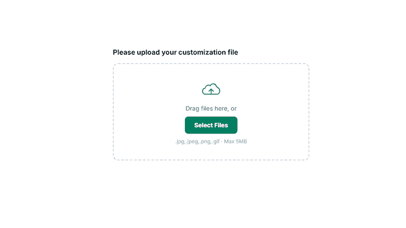Upload control display
