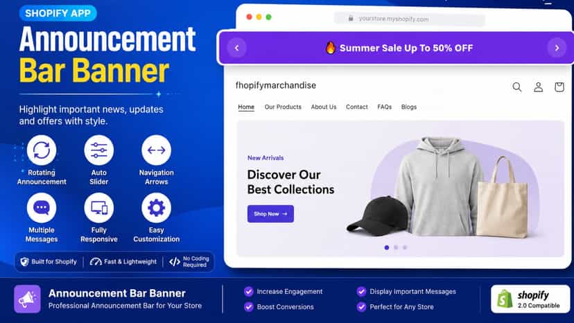 Rotating announcement bar with multiple promotional messages