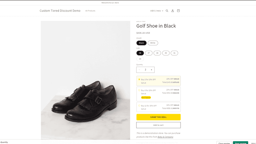 Product Detail page
