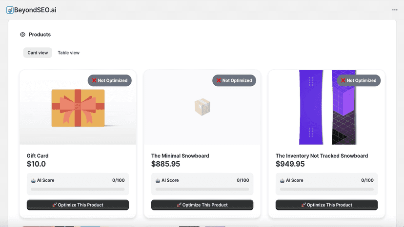 BeyondSEO.ai dashboard showing full AI SEO optimization progress