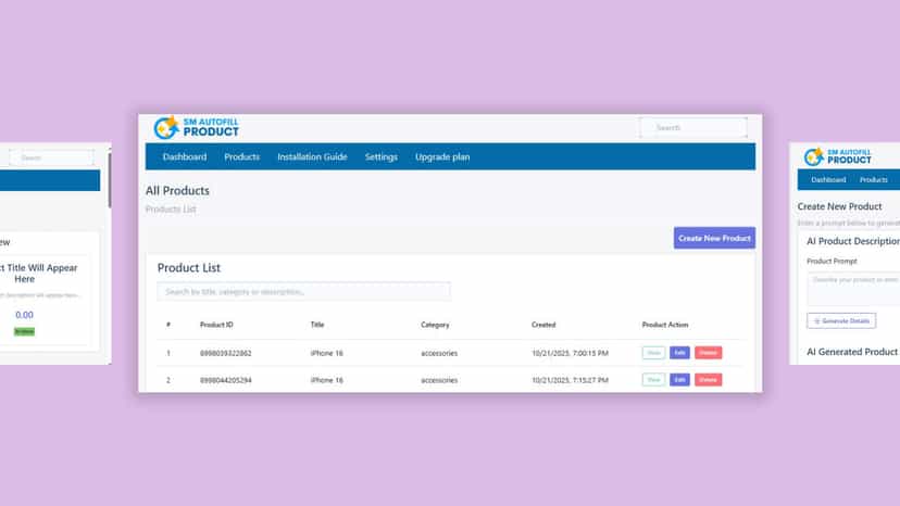product list