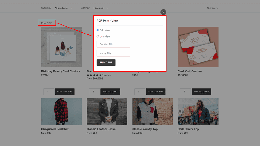 Catalog Collection PDF Printing