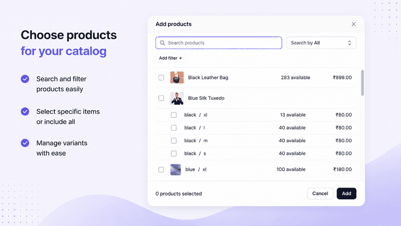 Select product