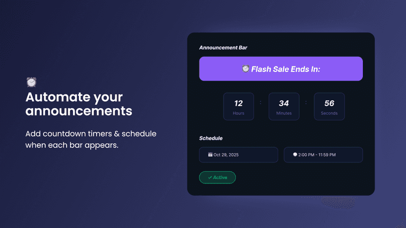 Automate your announcement Bars