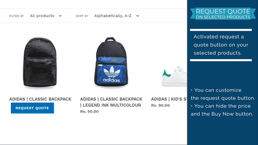 Request Quote on selected products.