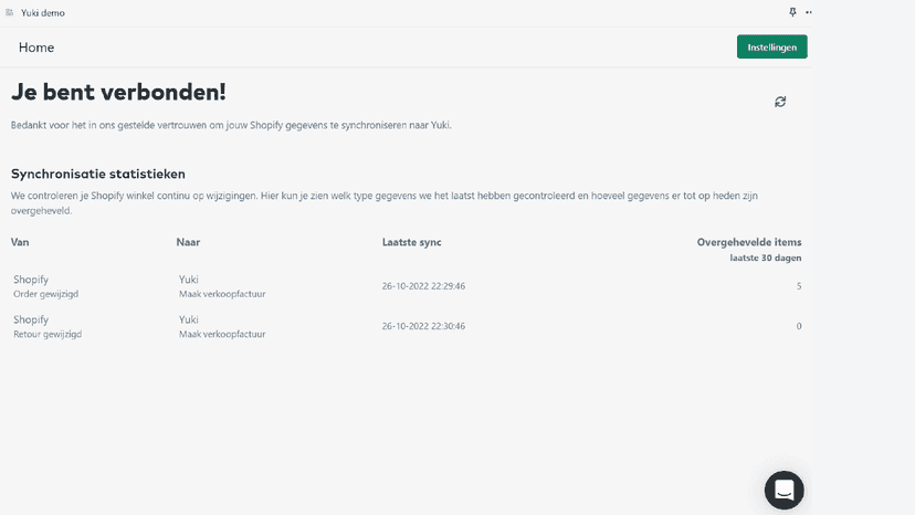 app instellingen