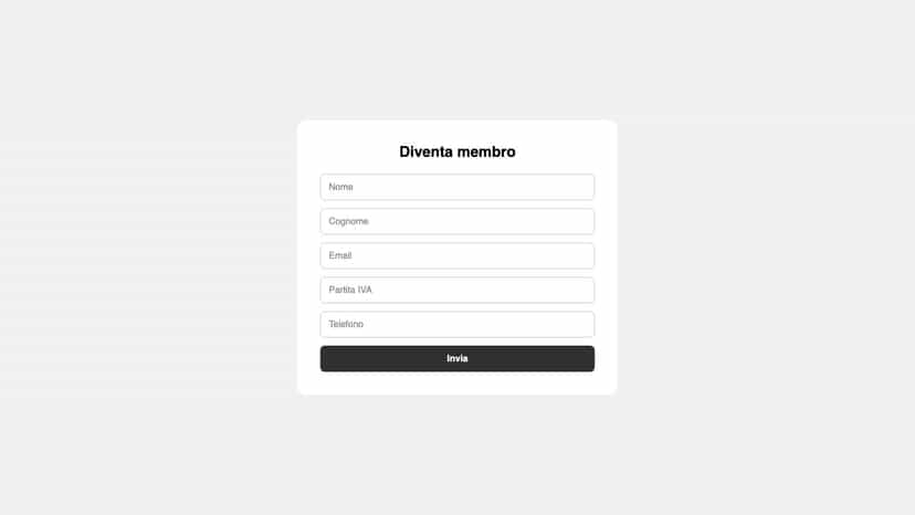Form per i nuovi membri