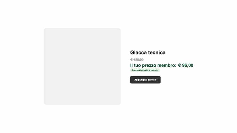 Il membro vede lo sconto