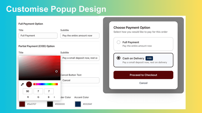 Customise design to your theme