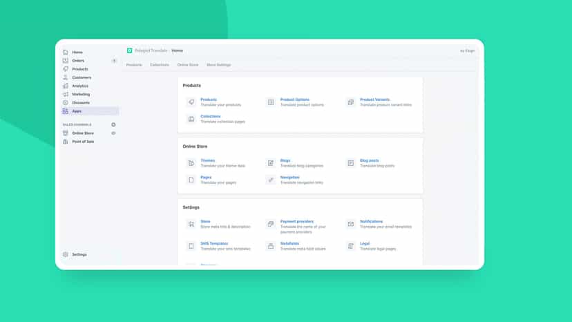 Overview page