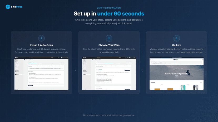 ShipPulse - Set up in under 60 seconds