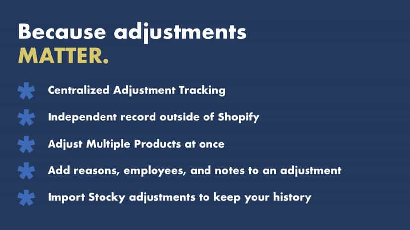 Adjusments matter