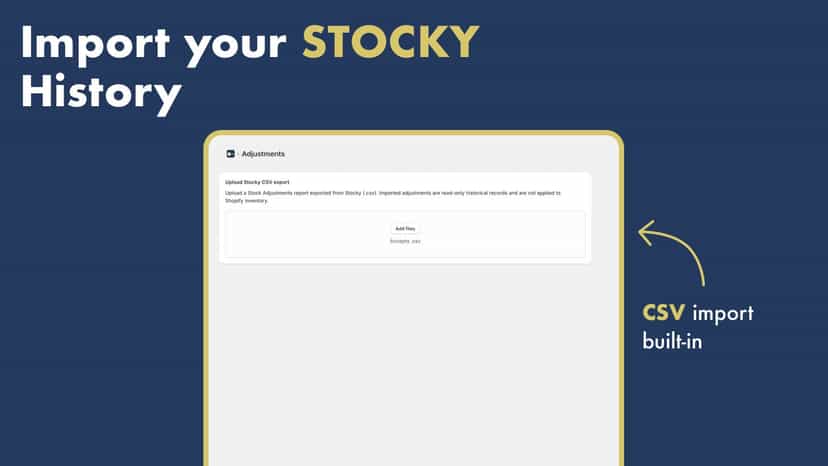 Import your Stocky history and move forward