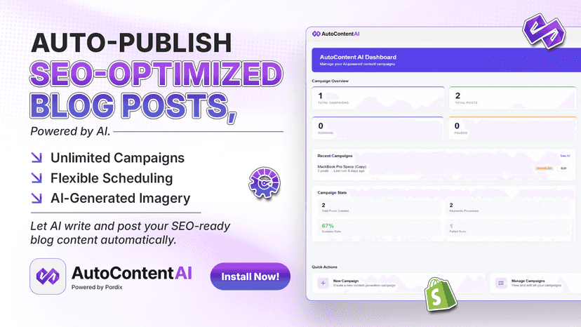AutoContent AI dashboard, with post counts and post graph.