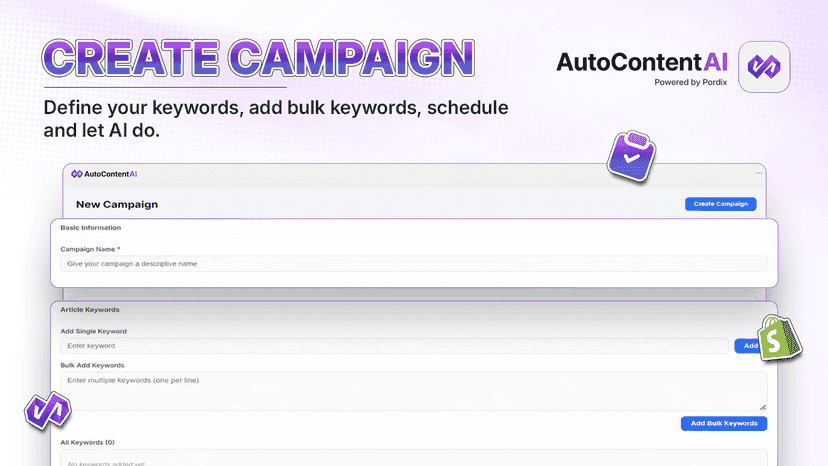 AutoContent AI dashboard, with post counts and post graph.