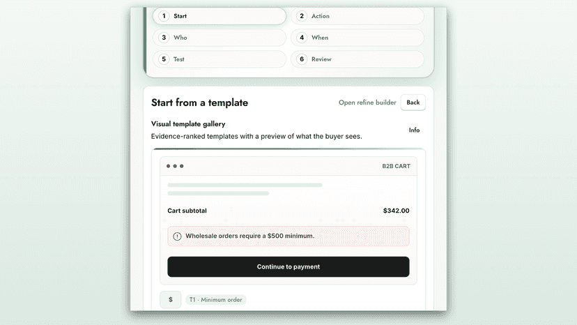 Build your rule using one of our rule templates