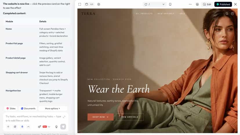 Store website creation by Skywork AI