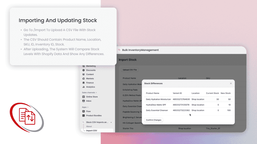 Preview Stock Differences