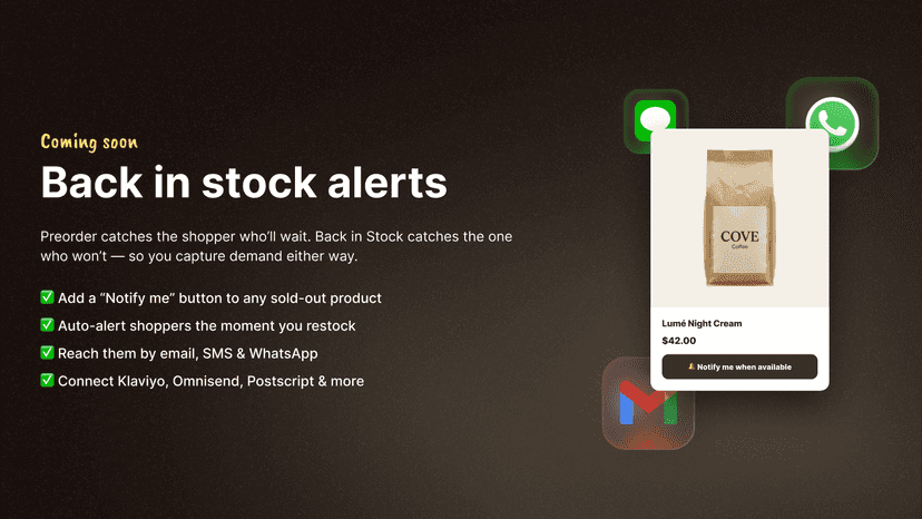 Rapi back in stock alerts with multi-channel notifications