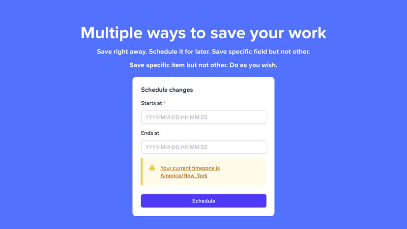 Schedule changes