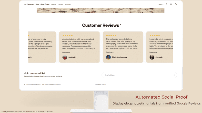 Display your verified Google Reviews