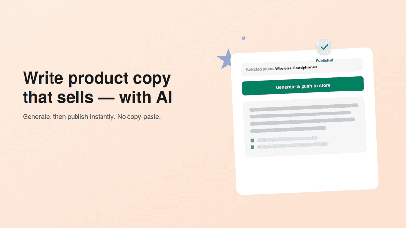 Selecting a product to generate an AI description