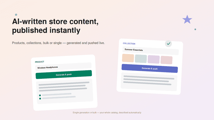 AI Descrtiption Generator for Collections And Products