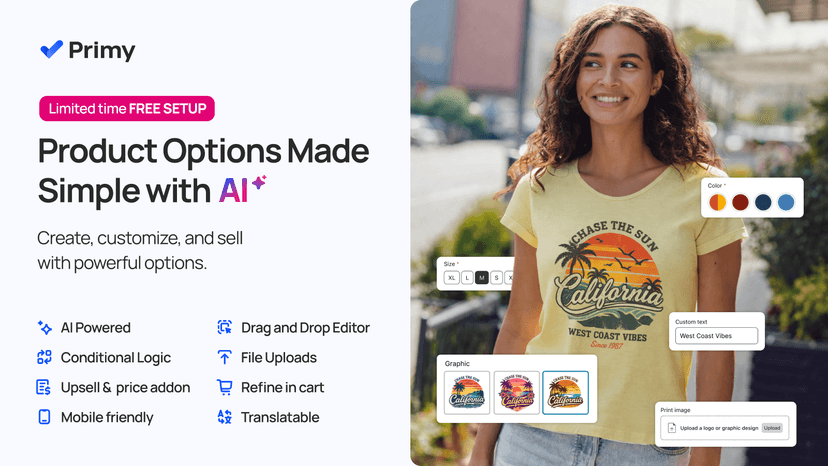 Product options made simple with AI for Shopify stores
