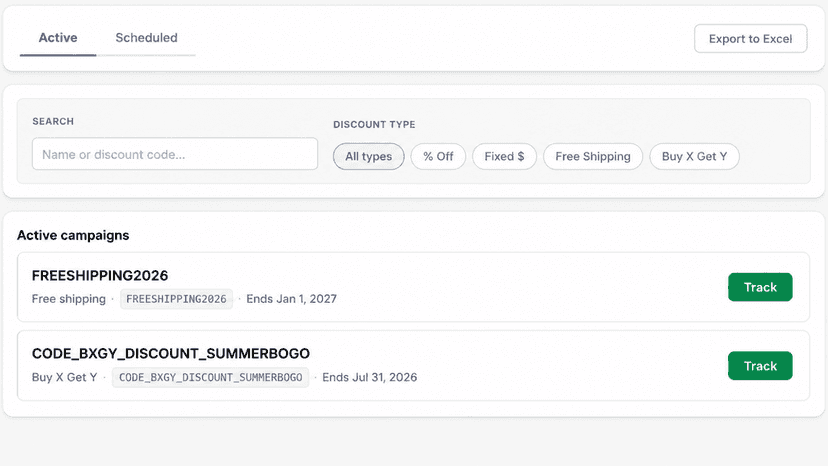 Tracking modal sectio